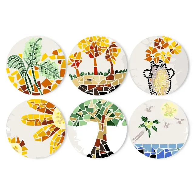 Figured'Art Botanisch Schilderen op Nummer Placemats 20cm 6st