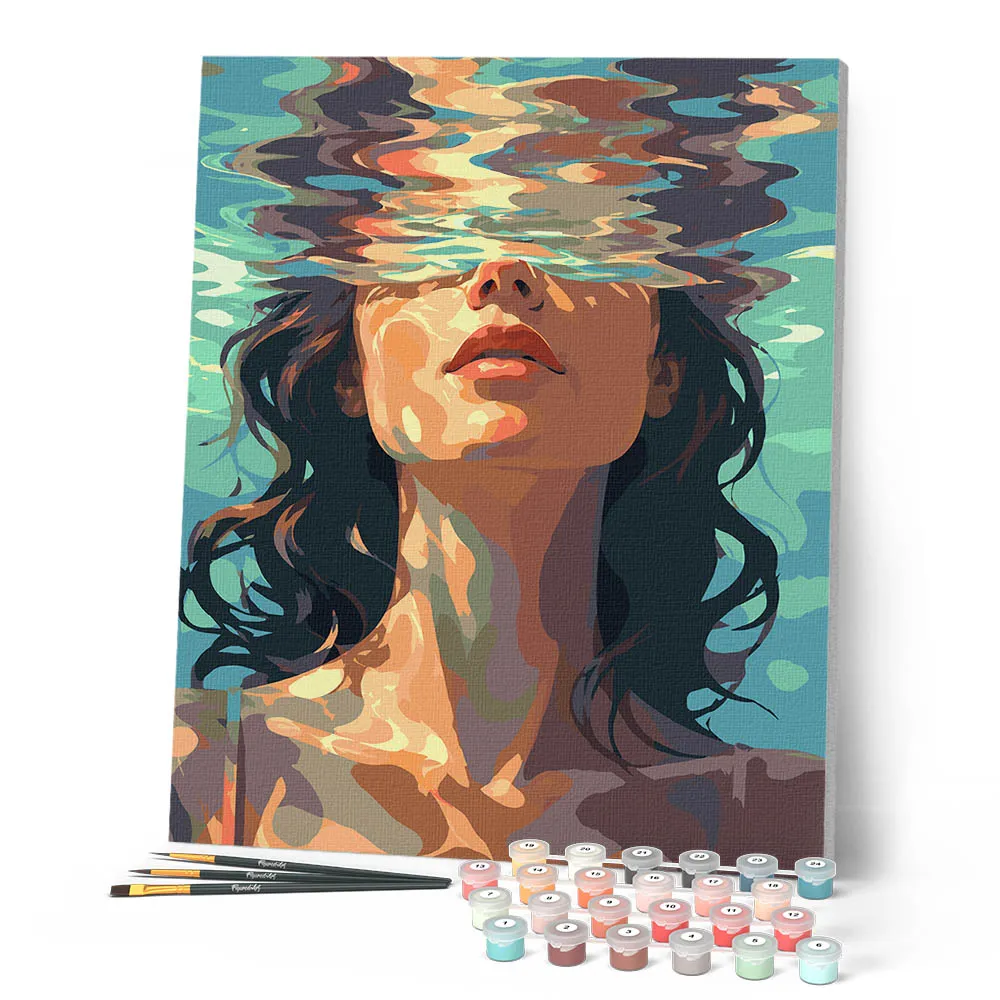 Figured'Art De sluier van water schilderen op nummer 40x50 cm eenvoudig
