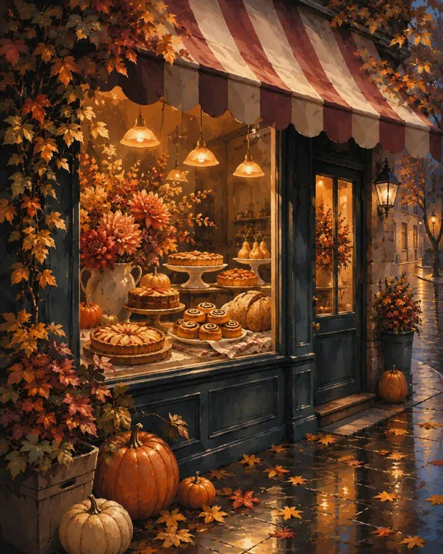 Figured'Art Banketbakkersraam herfst diamond painting 40x50 cm full drill