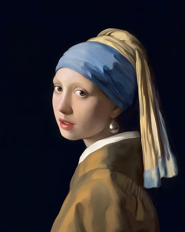 Figured'Art Meisje met de parel Vermeer diamond painting 40x50cm