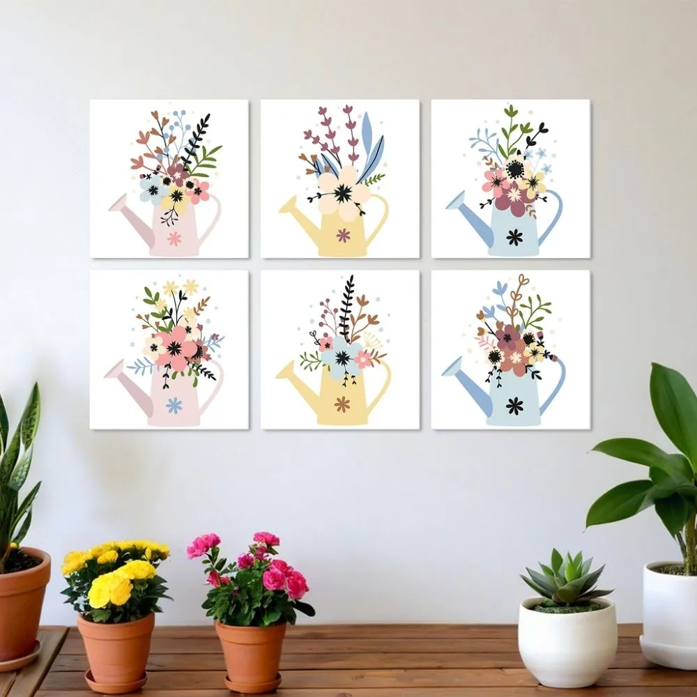 Figured'Art Mini Serie Bloemen uit de gieter 1 schilderen op nummer 6x 20x20cm