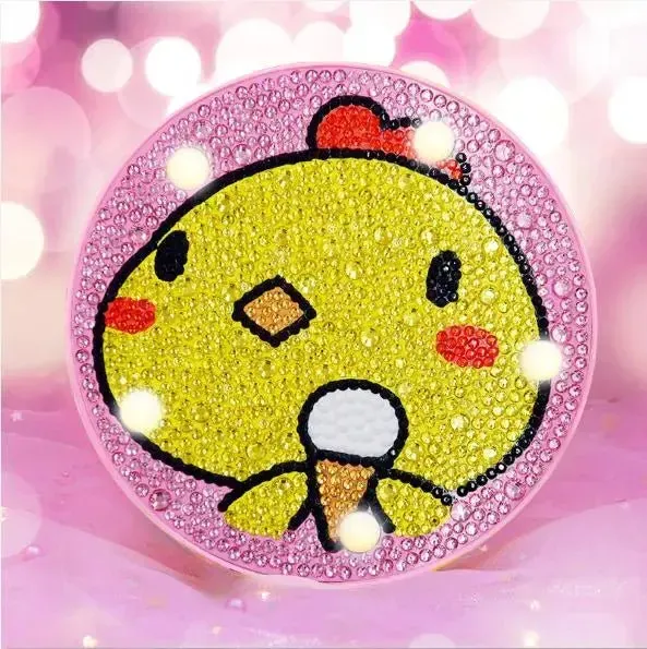 Figured'Art Kuiken diamond painting lamp 15cm met LED