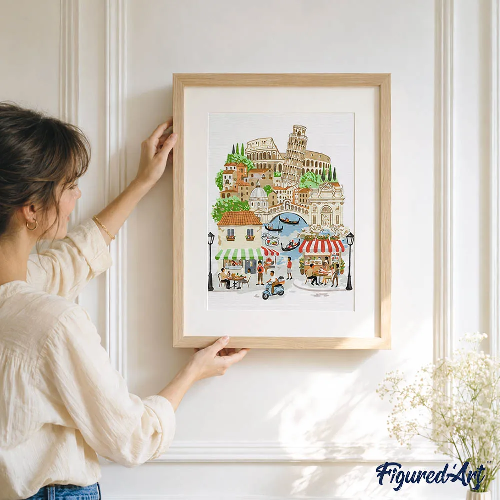 Figured'Art Dolce Vita Italië schilderen op nummer cadeauset 24,5x32,5cm