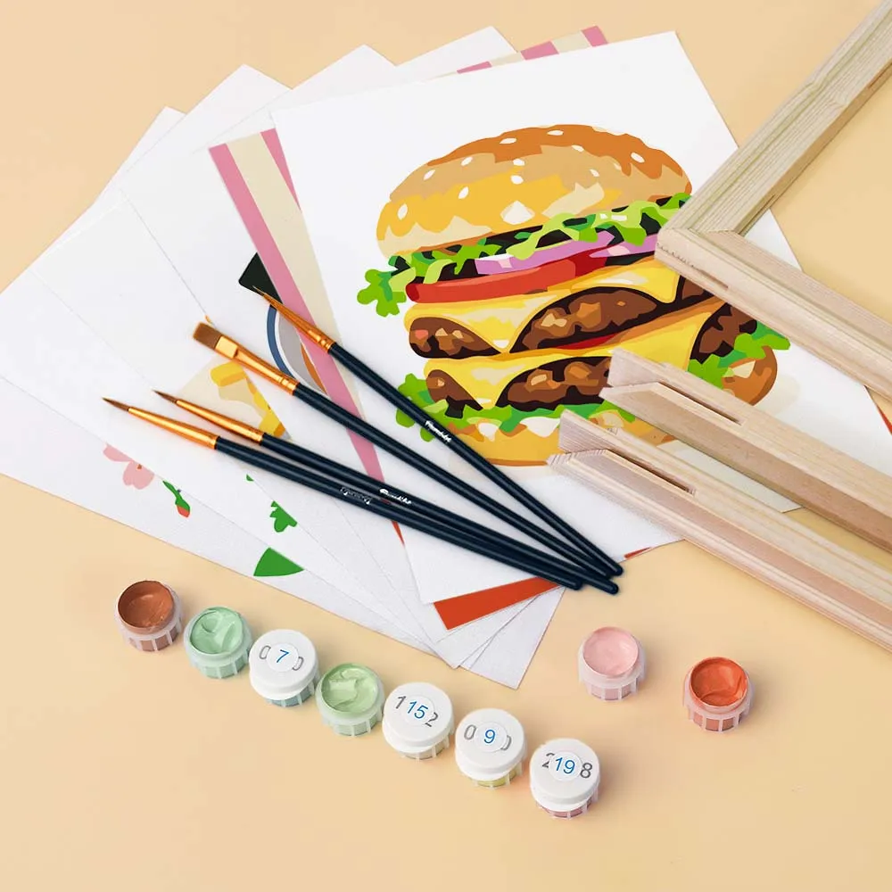 Figured'Art Mini Serie Heerlijk Eten Set schilderen op nummer 15x20cm 6 stuks eenvoudig