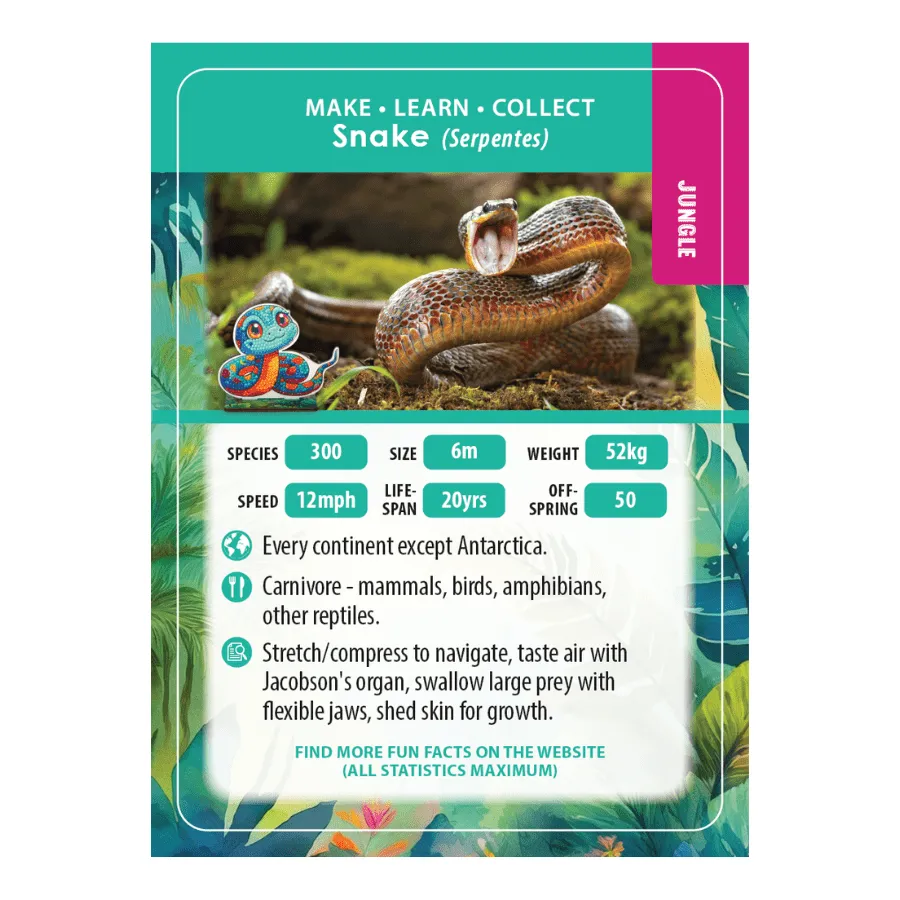 Craft Buddy Wildlife Buddies Snake diamond painting figuur 11 cm