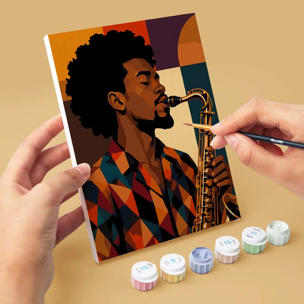 Figured'Art Mini Serie Afro Pop Art Portretten schilderen op nummer 6x 15x20cm