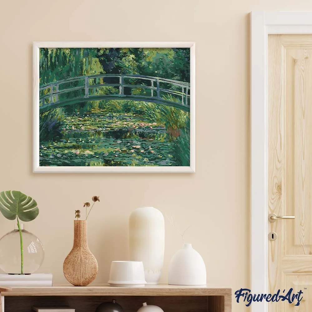 Figured'Art Waterlelies en Japanse Brug Monet schilderen op nummer 40x50 cm gevorderd