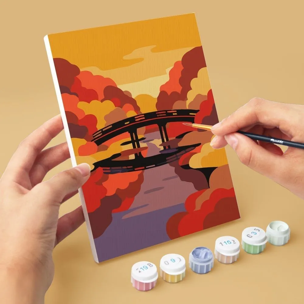 Figured'Art Zonsondergang Japan mini schilderen op nummer 15x20 6x
