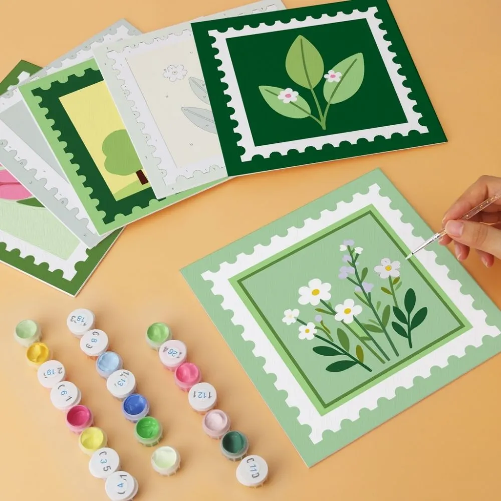 Figured'Art Collectie natuurpostzegels mini schilderen op nummer 6 stuks