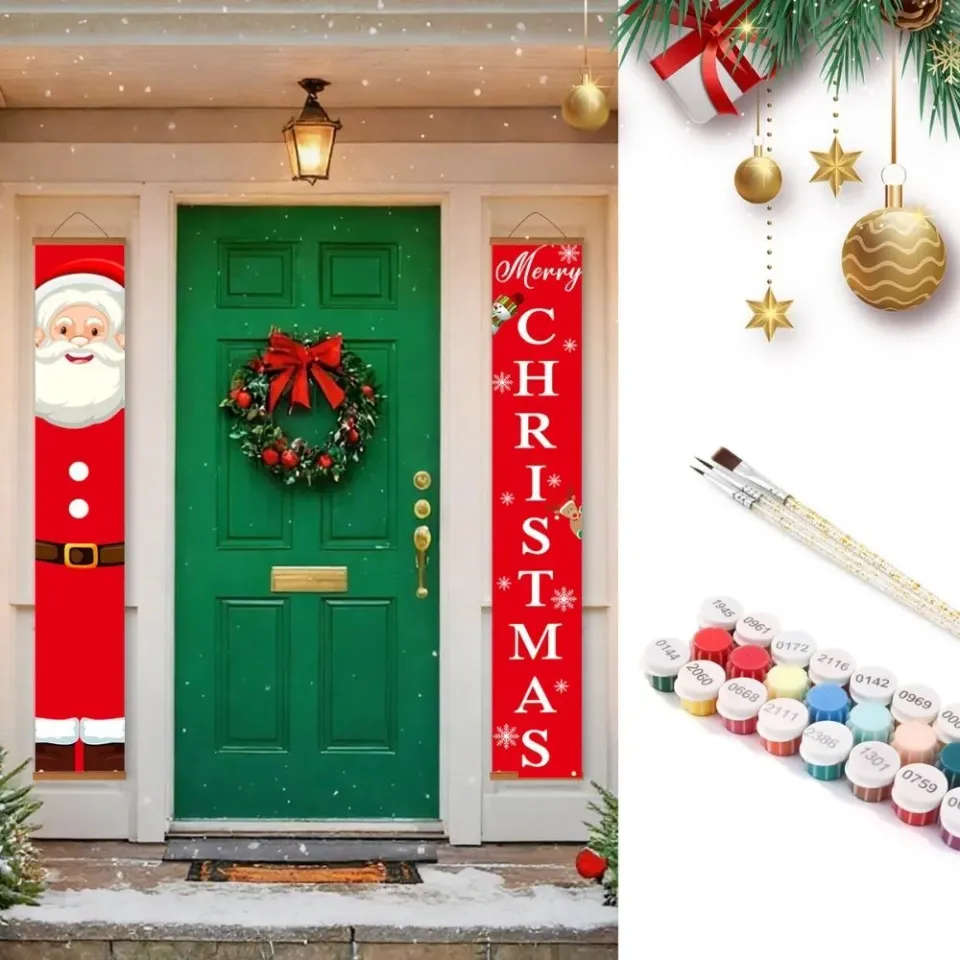 Figured'Art Klassieke Kerstman deur banners schilderen op nummer 2st