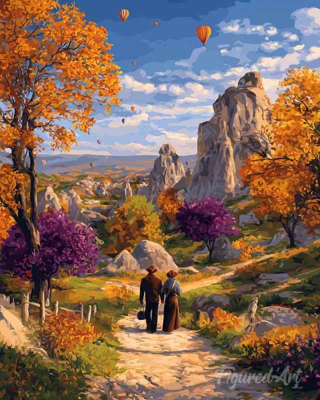 Figured'Art Romantische herfst in Cappadocië diamond painting