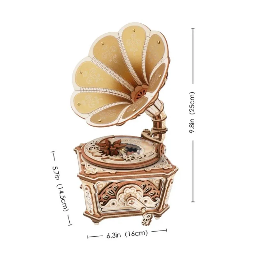 Figured'Art Diva-grammofoon 3D puzzel 200 stukjes muziekdoos