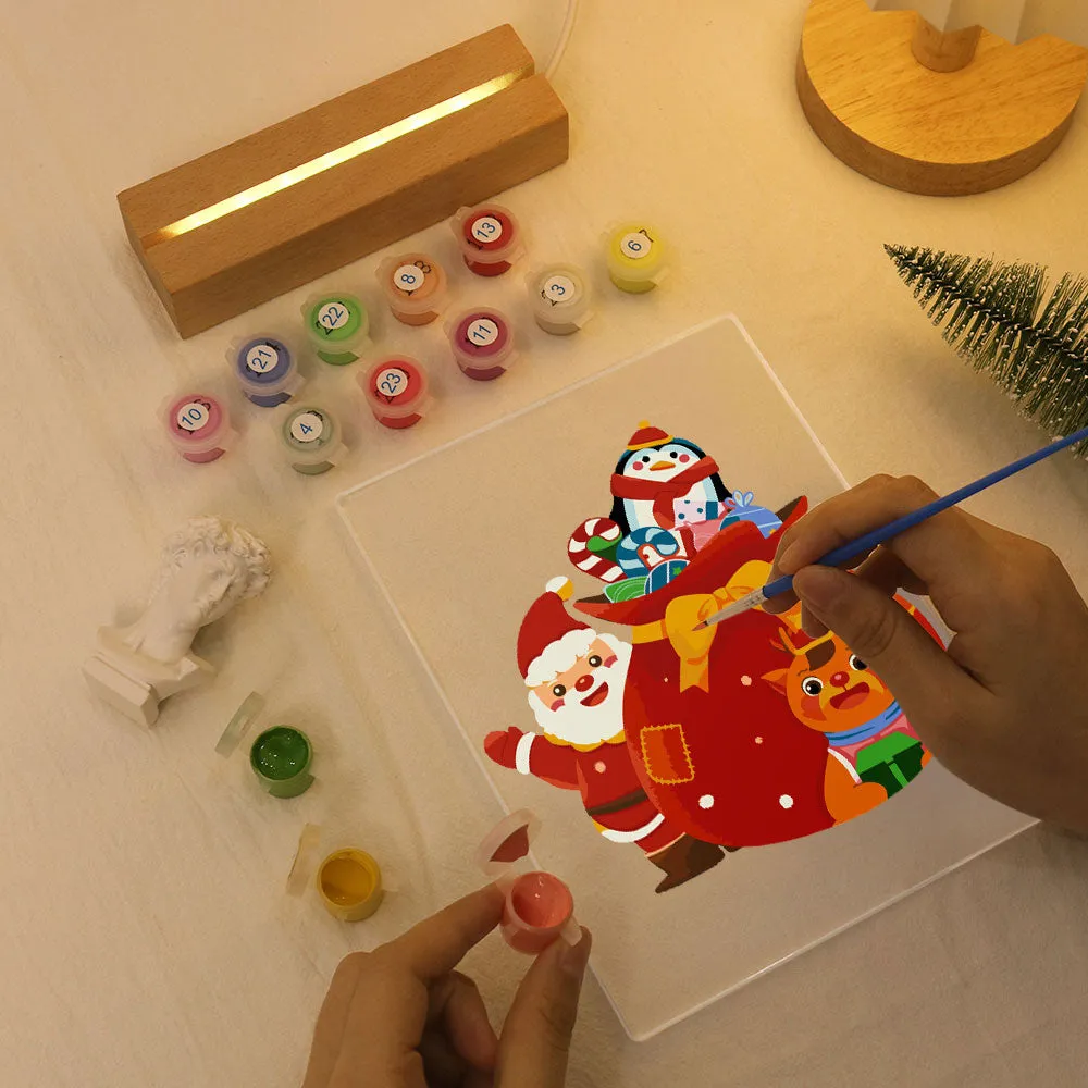 Figured'Art Kerstman 05 schilderen op nummer 15x20cm LED