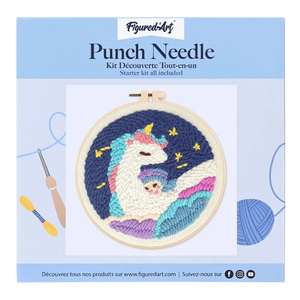 Figured'Art Eenhoorn en een baby punch needle pakket 20cm