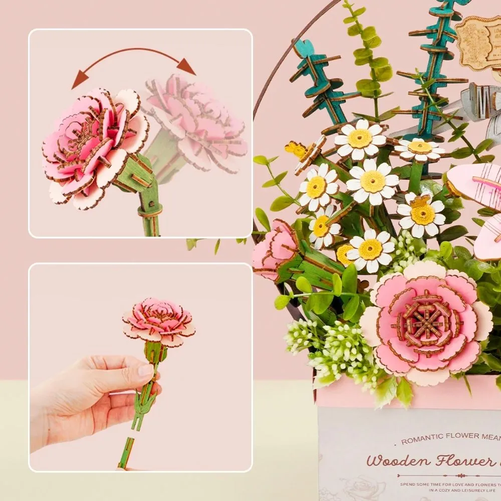 Figured'Art Houten Bloemenmand 3D puzzel 428 stukjes