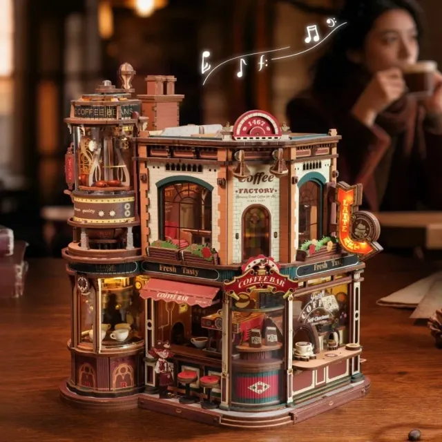 Figured'Art 3D Puzzel Droomkoffie houten bouwpakket 593 stukjes