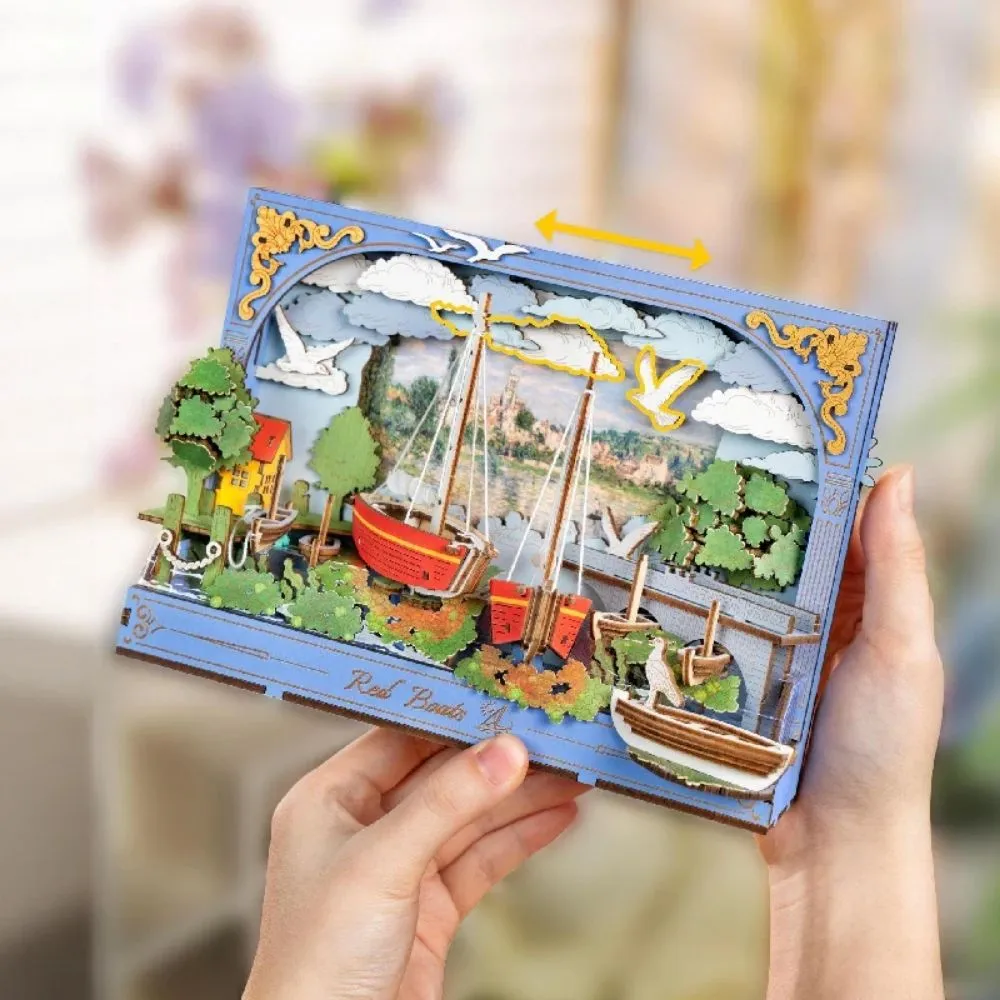 Figured'Art Rode Boten 3D puzzel hout 219 stukjes met LED
