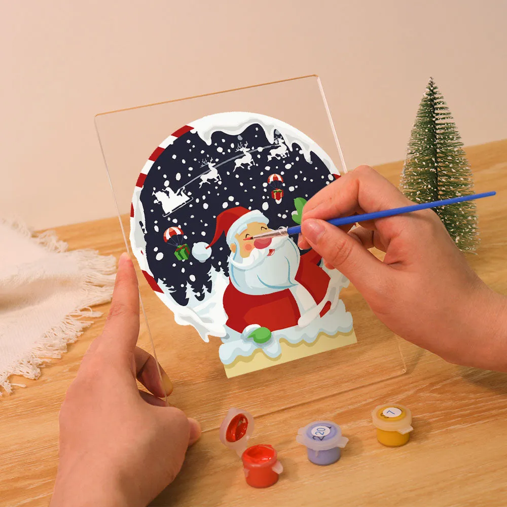 Figured'Art Kerstman 06 schilderen op nummer 15x20cm met LED