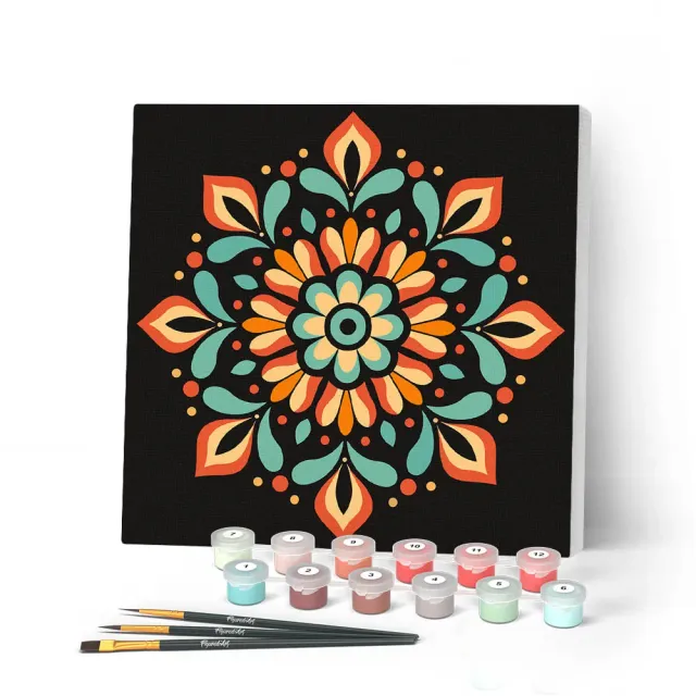 Figured'Art Herfstmandala schilderen op nummer mini 20x20 frame