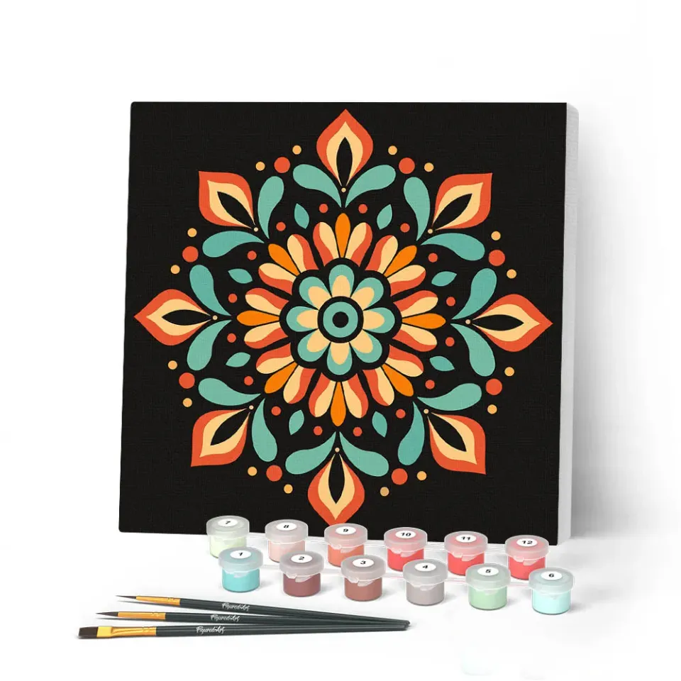 Figured'Art Herfstmandala schilderen op nummer mini 20x20 frame