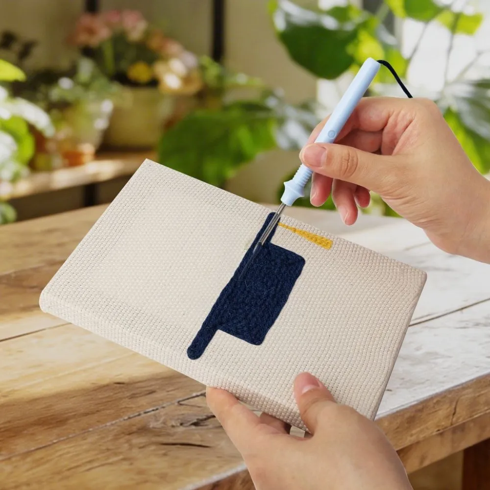 Figured'Art Studietijd punch needle set 4 stuks 15x20 cm