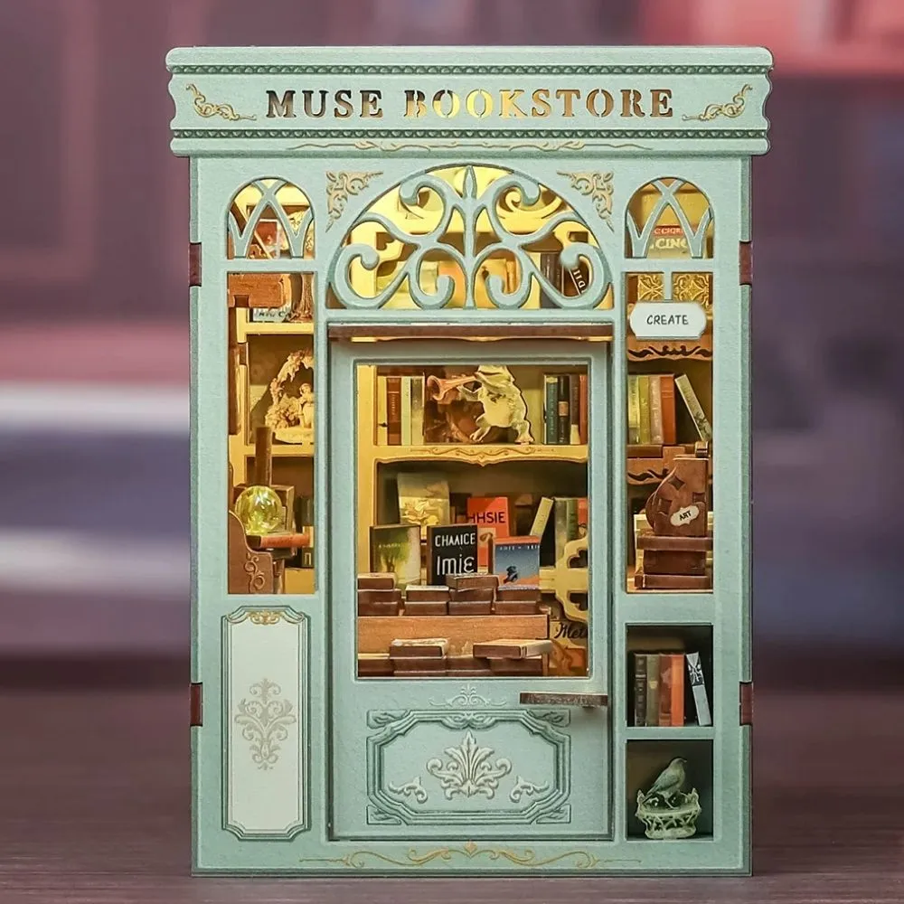 Figured'Art Muse Boekenwinkel book nook bouwpakket led