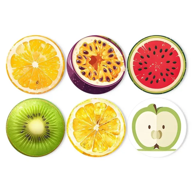 Figured'Art Tropische Fruitplakken schilderen op nummer placemats 20cm 6 stuks