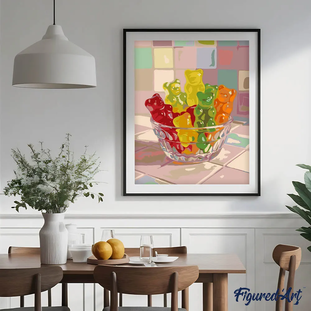 Figured'Art Gummy lekkernijen schilderen op nummer 40x50cm