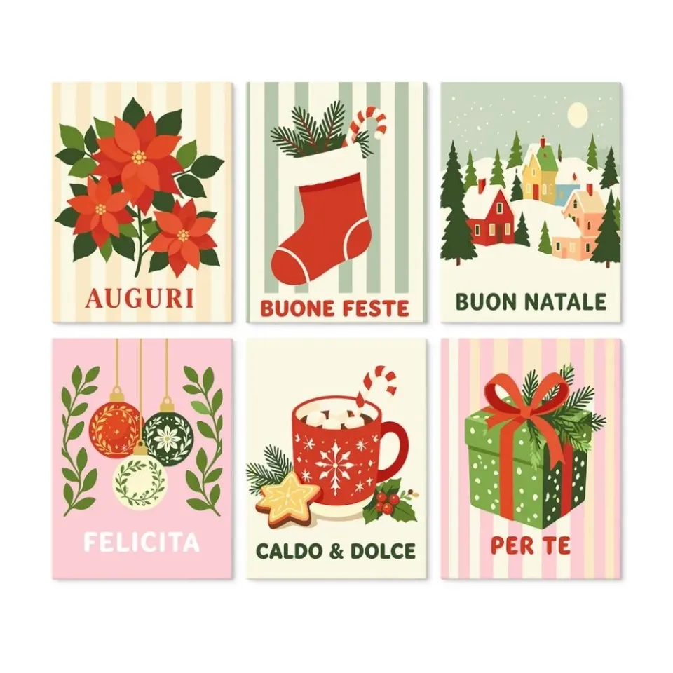 Figured'Art Mini Serie Warme Wensen schilderen op nummer 15x20cm 6 stuks kerst