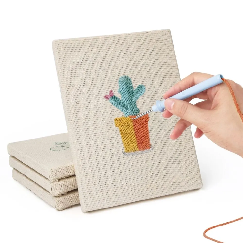 Figured'Art Mini Binnen Tuin 1 punch needle set 4 stuks met frames