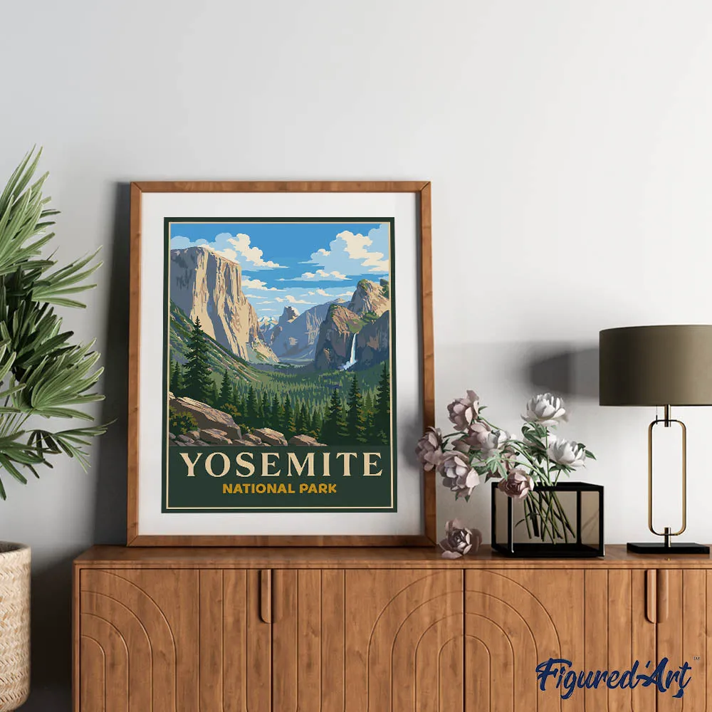 Figured'Art Yosemite National Park schilderen op nummer 40x50 cm landschap