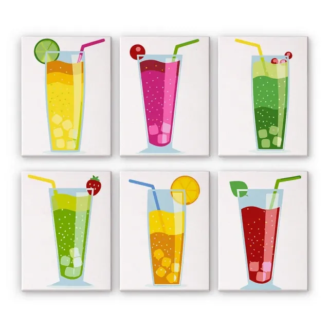 Figured'Art Mini Bruisende Fruitdranken schilderen op nummer 6st