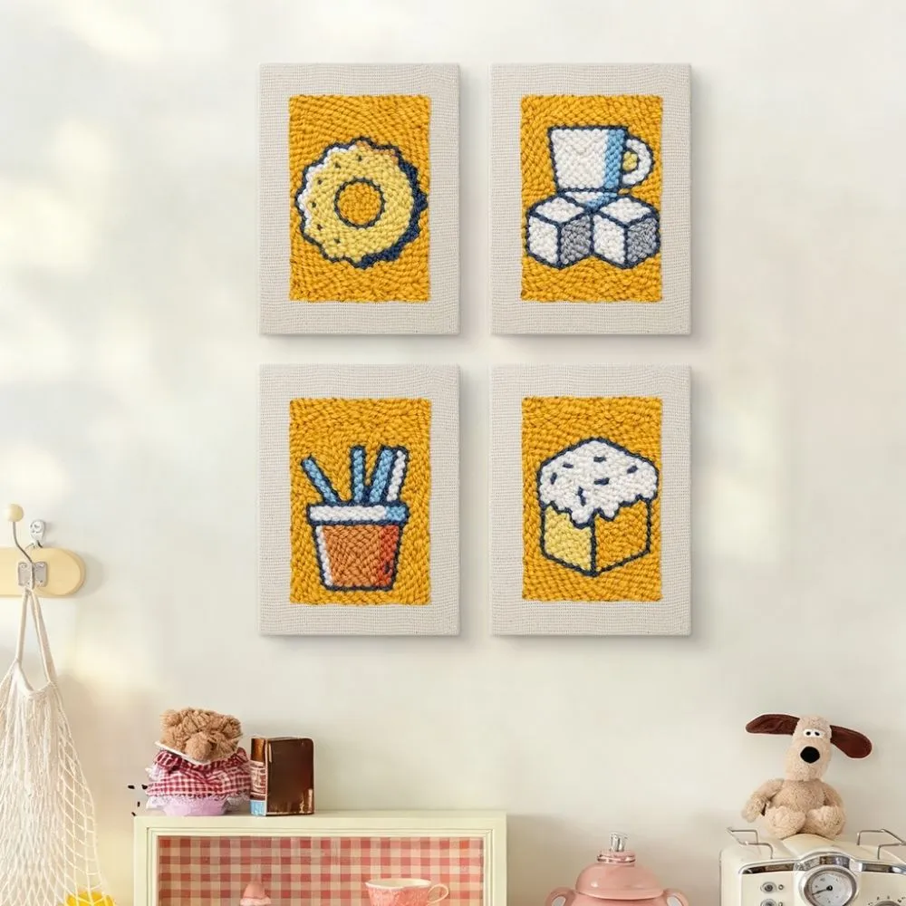 Figured'Art Smakelijke Delicatessen punch needle set 15x20 4 stuks