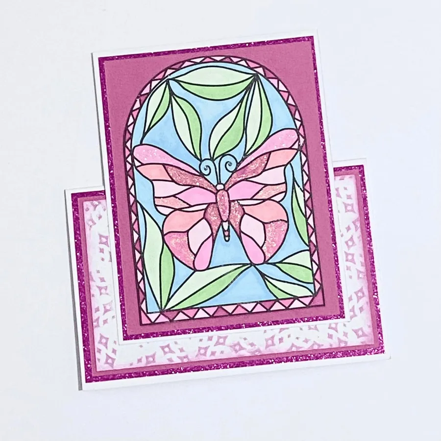 Craft Buddy Stained Glass Butterfly Of Light stempel A6 vlinder