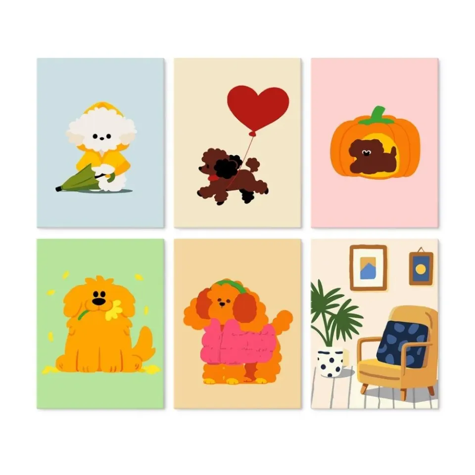Figured'Art Mini Serie Pluizige vriendjes Schilderen op Nummer 6x 15x20cm