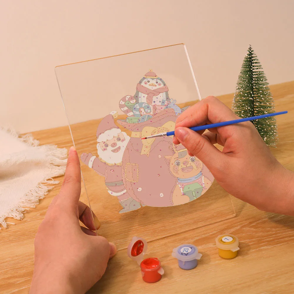 Figured'Art Kerstman 05 schilderen op nummer 15x20cm LED