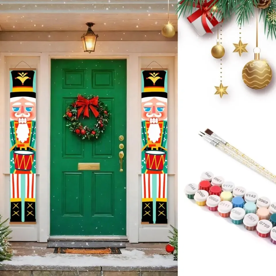 Figured'Art De Speelgoed Soldaat deur banners schilderen op nummer 2x 20x120cm kerst