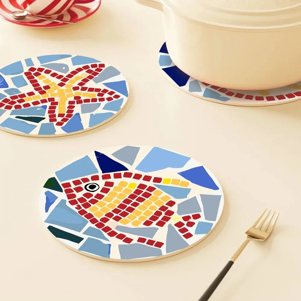 Figured'Art Schilderen op Nummer Placemats 20 cm 6 stuks geometrisch