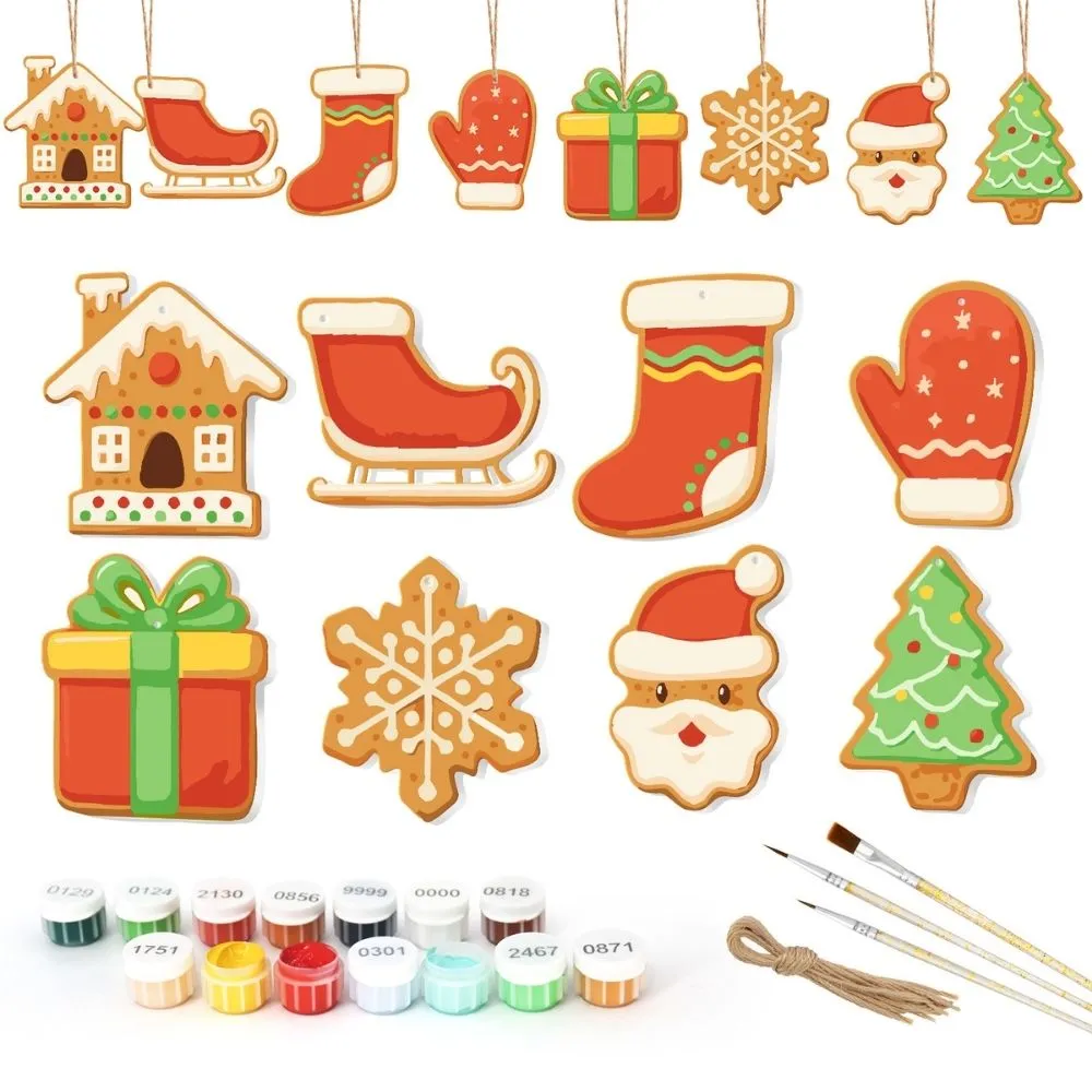 Figured'Art Vreugdevolle Iconen 1 schilderen op nummers kerst 8 stuks