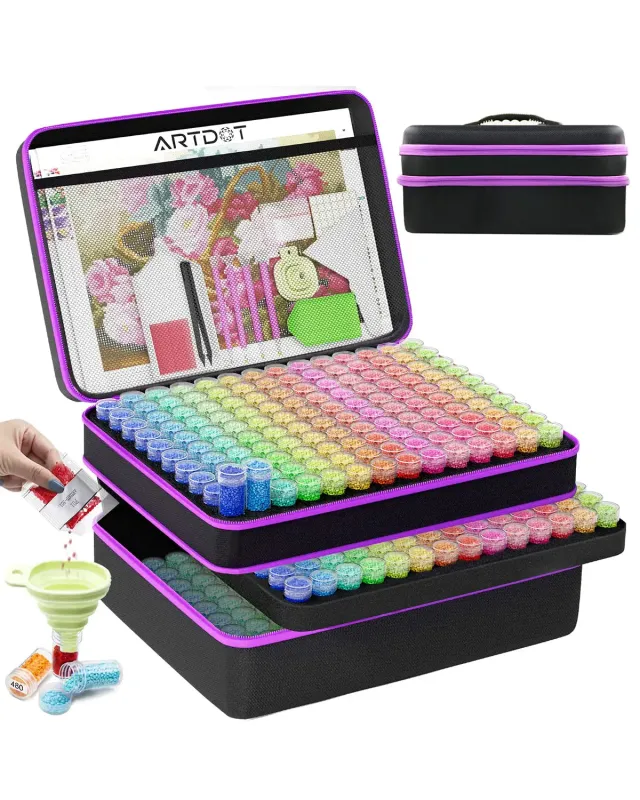 ARTDOT Diamant Painting Opbergdoos Donker met Tools Complete Set