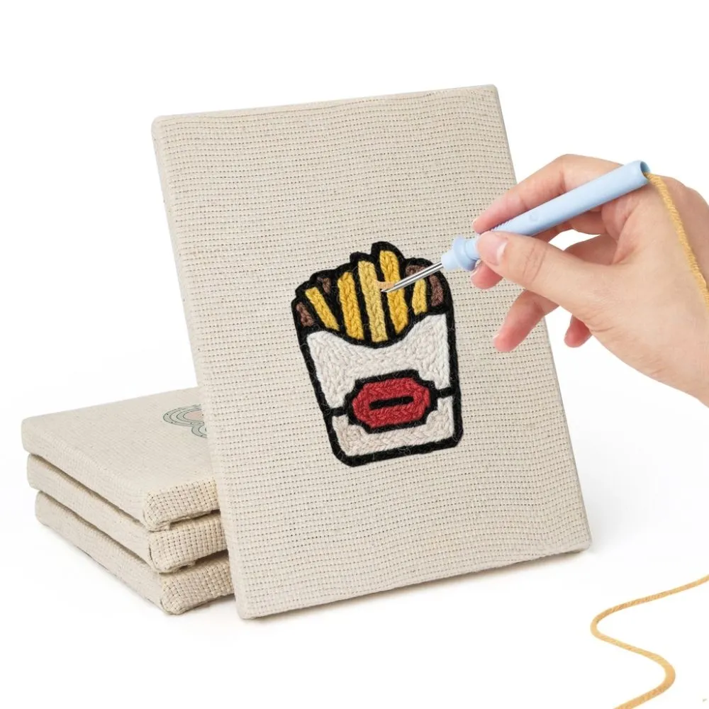 Figured'Art Kawaii Snacks punch needle set 4 stuks met frames