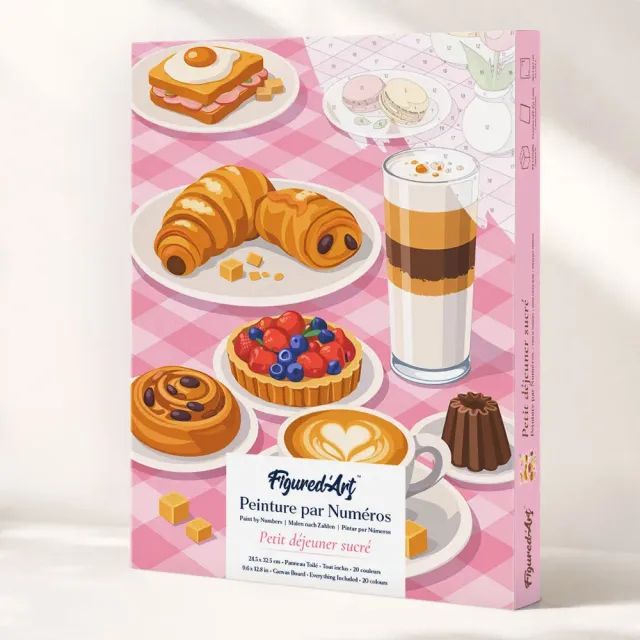 Figured'Art Zoet Ontbijt cadeauset schilderen op nummer 24,5x32,5 cm