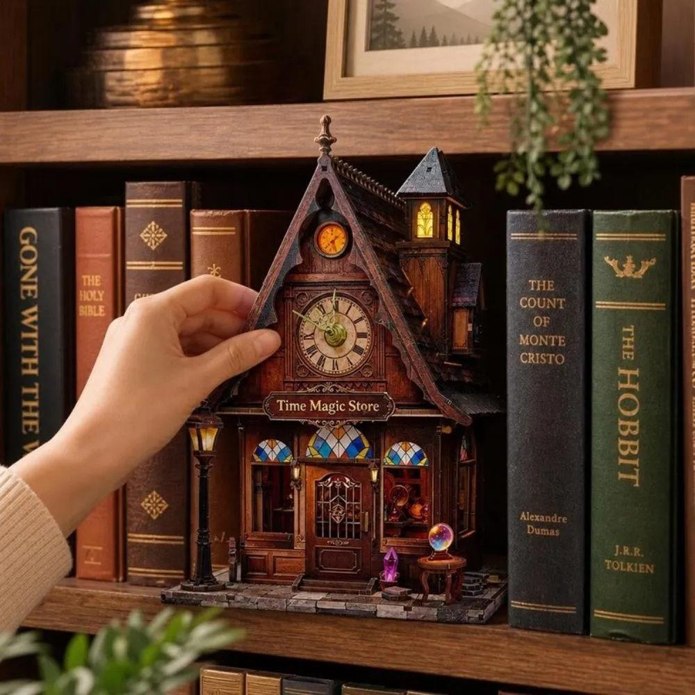 Figured'Art Tijd Magie Winkel miniatuurhuisje 3D puzzel met led