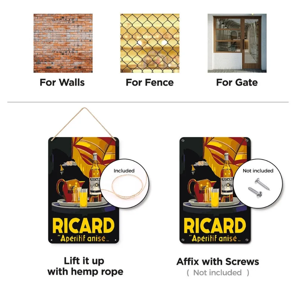 Figured'Art Ricard Aperitief Anijs Zwart metalen poster 30x20