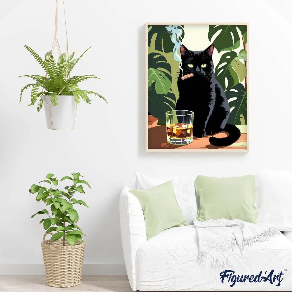 Figured'Art Snorharen en whisky schilderen op nummer kat eenvoudig