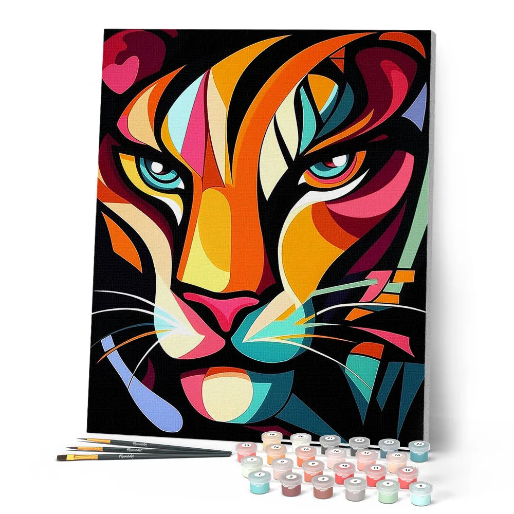 Figured'Art Gedurfd Abstract Tijger 1 schilderen op nummer 40x50cm