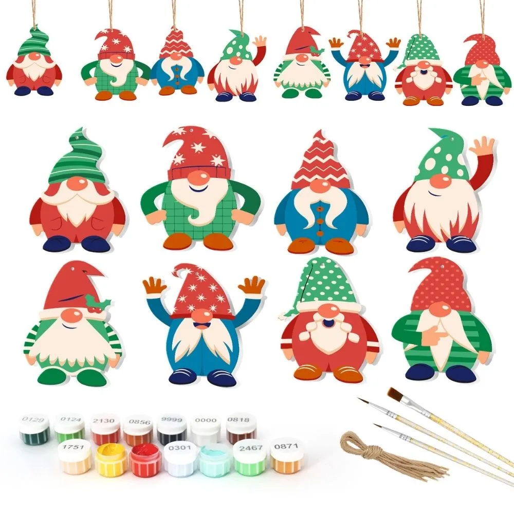 Figured'Art Noordse Kerstbedels kerstornamenten schilderen op nummer 8 stuks