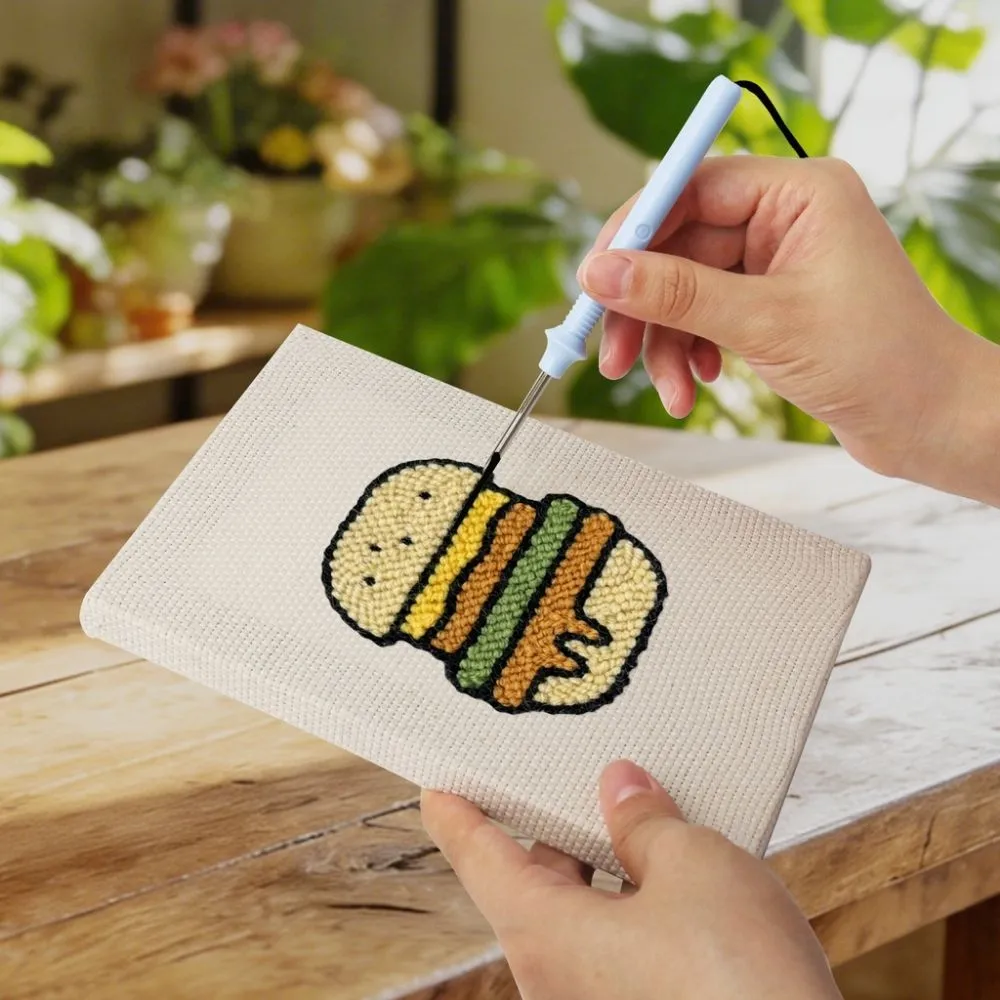 Figured'Art Punch Needle Set Keuken en Snacks 15x20cm 4 stuks