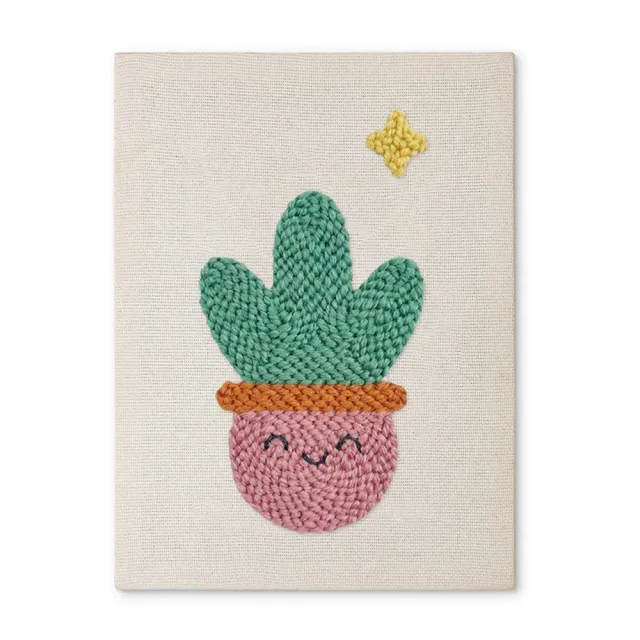 Figured'Art Lachende Cactus punch needle pakket 20x30 cm frame