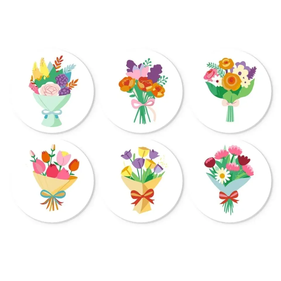 Figured'Art Mini Serie Bloemenfluisteringen schilderen op nummer 6 stuks Ø20cm